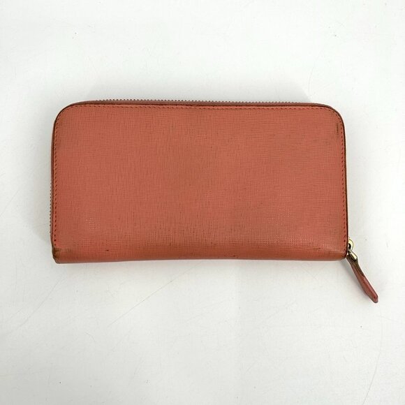 FENDI Light Barbie Pink Leather Full Zip Luxury Designer Long Wallet - Picture 2 of 12